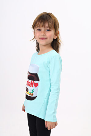Toontoy Kız Çocuk Nutella Baskılı T-Shirt