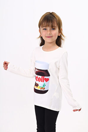 Toontoy Kız Çocuk Nutella Baskılı T-Shirt