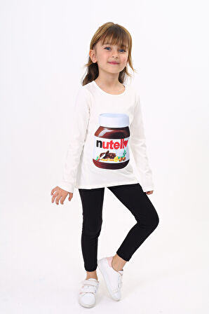 Toontoy Kız Çocuk Nutella Baskılı T-Shirt