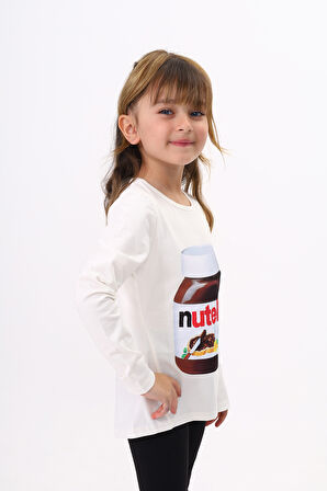 Toontoy Kız Çocuk Nutella Baskılı T-Shirt