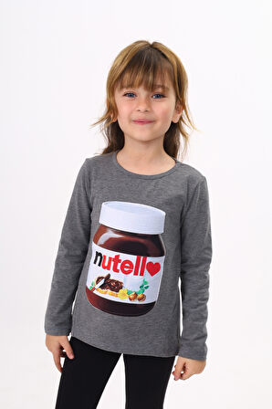 Toontoy Kız Çocuk Nutella Baskılı T-Shirt