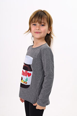 Toontoy Kız Çocuk Nutella Baskılı T-Shirt