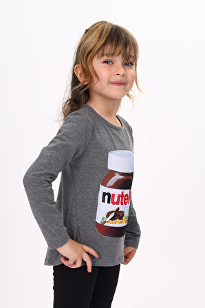 Toontoy Kız Çocuk Nutella Baskılı T-Shirt