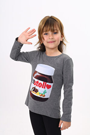 Toontoy Kız Çocuk Nutella Baskılı T-Shirt