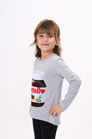 Toontoy Kız Çocuk Nutella Baskılı T-Shirt