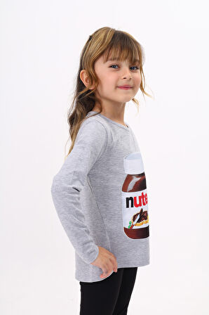 Toontoy Kız Çocuk Nutella Baskılı T-Shirt