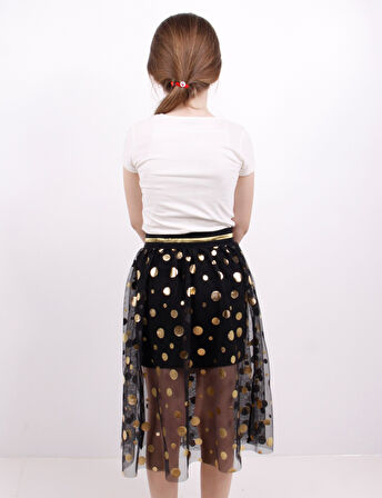 Toontoy Kız Çocuk Puanlı Varak Baskılı Etek