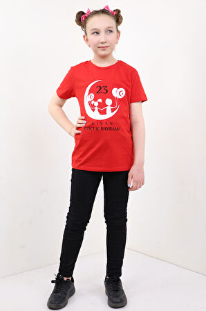 Toontoy Unisex Çocuk 23 Nisan Baskılı Tişört