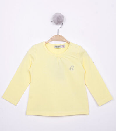 Toontoy Kız Bebek Göğsü Nakışlı T-Shirt