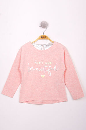 Toontoy Kız Çocuk Yazı Varaklı T-Shirt