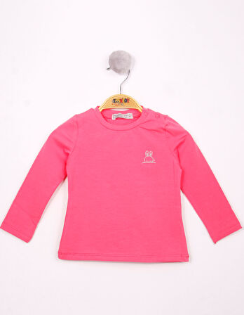 Toontoy Kız Bebek Göğsü Nakışlı T-Shirt