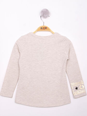 Toontoy Kız Çocuk Yıldızlı Chic Baskılı T-Shirt