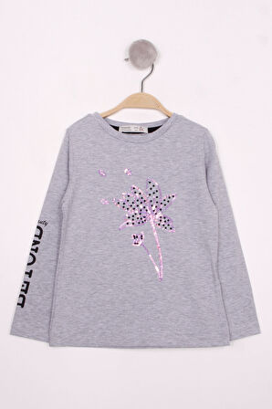 Toontoy Kız Çocuk Çiçek Nakışlı T-Shirt