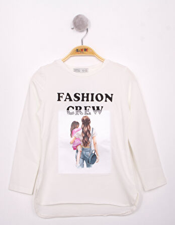 Toontoy Kız Çocuk Fashion Baskılı Tişört