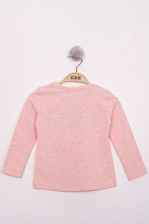 Toontoy Kız Çocuk Göğsü Pul Nakışlı T-Shirt