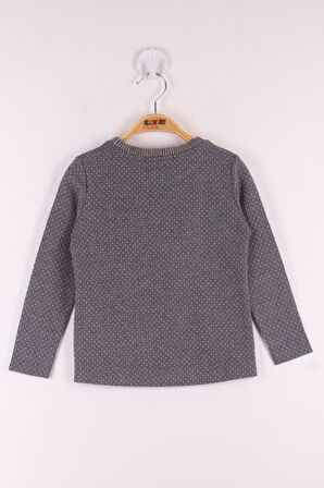 Toontoy Kız Çocuk Yazı Nakışlı Puanlı T-Shirt