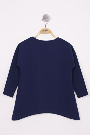 Toontoy Kız Çocuk Pullu Kalp Nakışlı Tişört