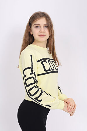 Toontoy Kız Çocuk Cool Baskılı Sweatshirt