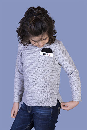 Toontoy Erkek Çocuk Cep Üstü Şerit Detaylı Tişört