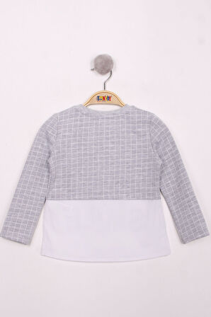 Toontoy Kız Çocuk Kareli Kumaşlı Smile Baskılı T-Shirt