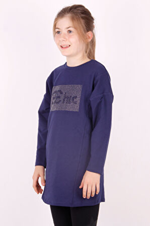 Toontoy Kız Çocuk Chic Yazılı Taş İşlemeli Tişört