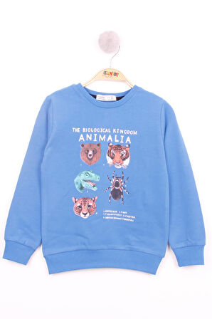Toontoy Erkek Çocuk Hayvan Baskılı Sweatshirt