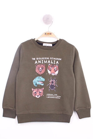 Toontoy Erkek Çocuk Hayvan Baskılı Sweatshirt