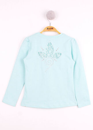 Toontoy Kız Çocuk Göğsü Çiçek Nakışlı T-Shirt