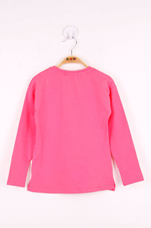 Toontoy Kız Çocuk Kedi Baskılı T-Shirt