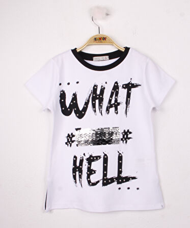 Toontoy Kız Çocuk Pullu İnci Detaylı T-Shirt