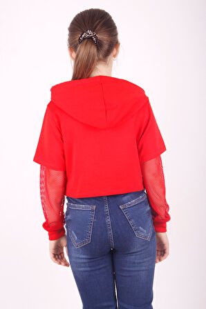 Toontoy Kız Çocuk Rouge Baskılı Kapşonlu Sweatshirt