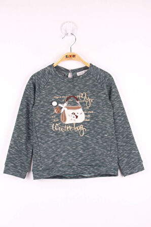Toontoy Kız Çocuk Çanta Nakışlı Sweatshirt