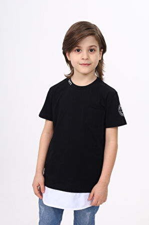 Toontoy Erkek Çocuk Cepli Pamuklu Tişört