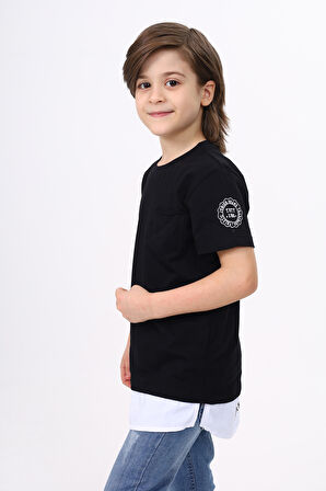 Toontoy Erkek Çocuk Cepli Pamuklu Tişört