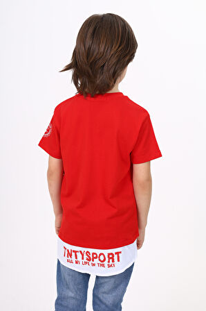 Toontoy Erkek Çocuk Cepli Pamuklu Tişört