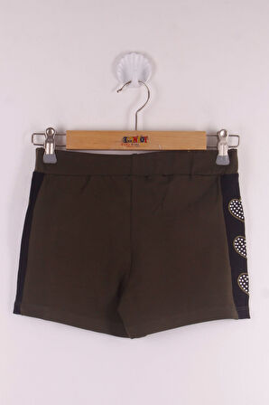 Toontoy Kız Çocuk Kalp Nakışlı Şort