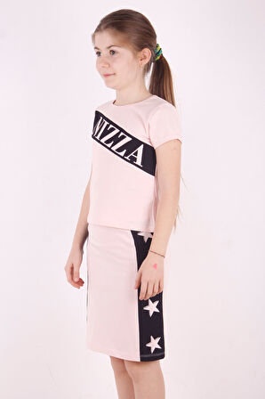 Toontoy Kız Çocuk Yıldız Baskılı Etekli Takım