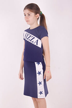 Toontoy Kız Çocuk Yıldız Baskılı Etekli Takım