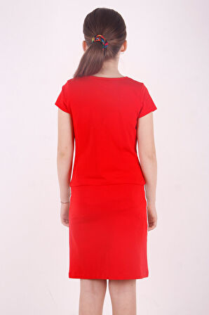 Toontoy Kız Çocuk Yıldız Baskılı Etekli Takım