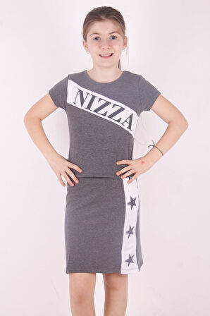 Toontoy Kız Çocuk Yıldız Baskılı Etekli Takım