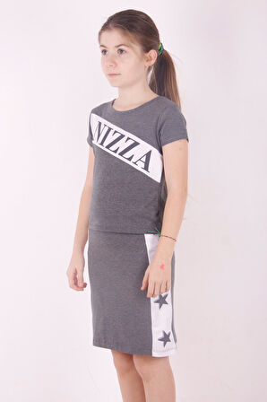 Toontoy Kız Çocuk Yıldız Baskılı Etekli Takım