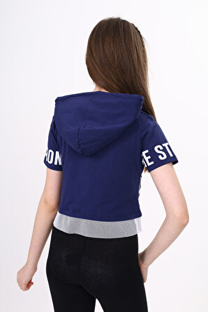 Toontoy Kız Çocuk Be Strong Baskılı Kapüşonlu Tişört