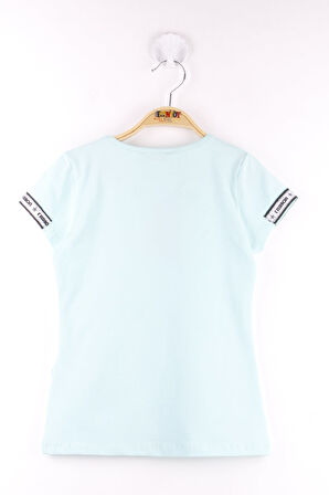 Toontoy Kız Çocuk Kol Kulaklıklı Köpek Baskılı Tişört