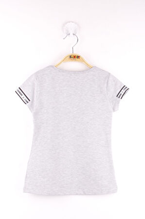 Toontoy Kız Çocuk Kol Kulaklıklı Köpek Baskılı Tişört