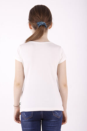 Toontoy Kız Çocuk Queen Varak Leoapar Baskılı Tişört