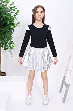 Toontoy Kız Çocuk Kol Detaylı Balerin Takımı