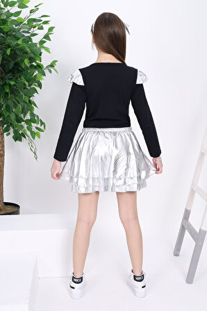 Toontoy Kız Çocuk Kol Detaylı Balerin Takımı