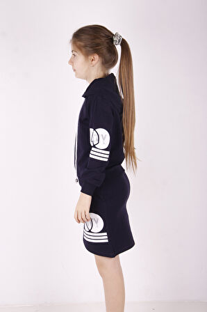 Toontoy Kız Çocuk Kolları Ve Eteği TNTY Baskılı Etekli Takım