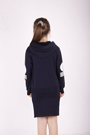 Toontoy Kız Çocuk Kolları Ve Eteği TNTY Baskılı Etekli Takım