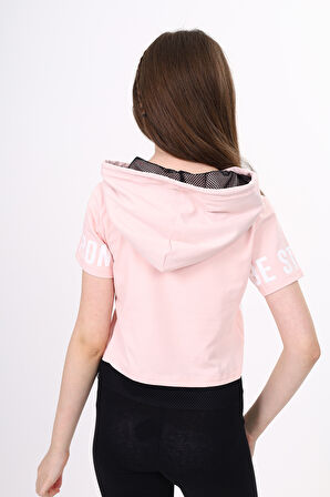 Toontoy Kız Çocuk Be Strong Baskılı Kapüşonlu Tişört